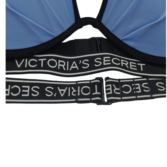 Victoria's Secret Swim Bikini Top Women's Size 36C Blue Logo Strap Halter - Picture 5 of 7